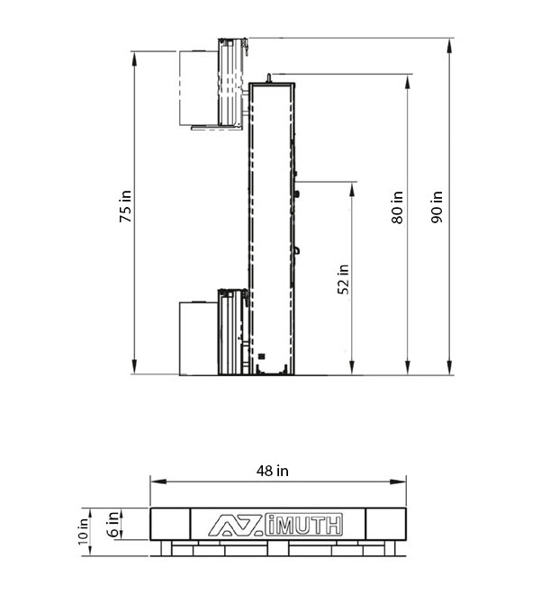 AZIMUTH 3030 High Profile Pallet Wrapper Dimensions