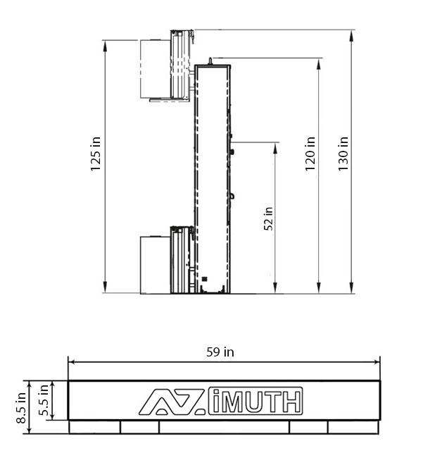 AZIMUTH 3030 High Profile Pallet Wrapper Dimensions